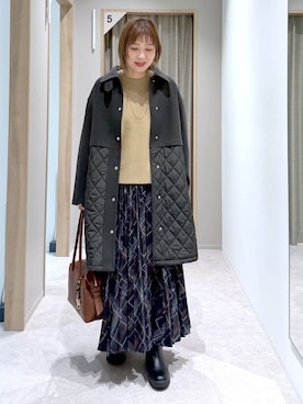 「アイテム（ステンカラーコート）」を使った、kusuko1103さん（レディース・163cm・40代）の冬コーディネート