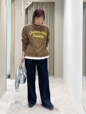 「アイテム（モカシン/デッキシューズ）」を使った、kusuko1103さん（レディース・163cm・40代）の秋コーディネート