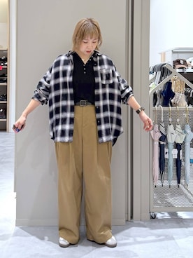 「GLOBAL WORK（グローバルワーク）のドライタッチフードパーカー/1046132（パーカー、ブラック系）」を使った、kusuko1103さん（レディース・163cm）の秋コーディネート