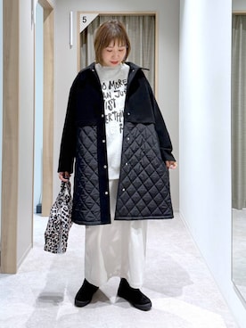 「アイテム（ステンカラーコート）」を使った、kusuko1103さん（レディース・163cm・40代）の冬コーディネート