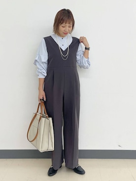 「アイテム（つなぎ/オールインワン）」を使った、kusuko1103さん（レディース・163cm）の冬コーディネート