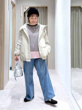 「アイテム（モカシン/デッキシューズ）」を使った、kusuko1103さん（レディース・163cm・40代）の冬コーディネート