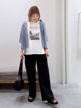 「GLOBAL WORK（グローバルワーク）のアイテム（パンツ）」を使った、kusuko1103さん（レディース・163cm）の夏コーディネート