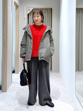 「アイテム（モカシン/デッキシューズ）」を使った、kusuko1103さん（レディース・163cm・40代）の冬コーディネート