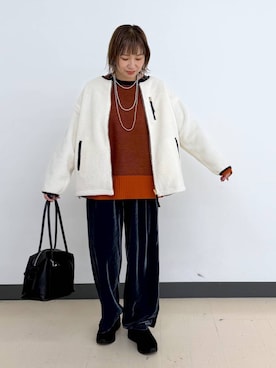 「アイテム（ボストンバッグ）」を使った、kusuko1103さん（レディース・163cm・40代）の冬コーディネート