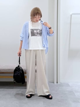 「GLOBAL WORK（グローバルワーク）の撥水軽量2WAYバッグ/137590（ショルダーバッグ、ブラック系）」を使った、kusuko1103さん（レディース・163cm）の春コーディネート