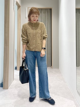 「アイテム（カーディガン/ボレロ）」を使った、kusuko1103さん（レディース・163cm・40代）の秋コーディネート