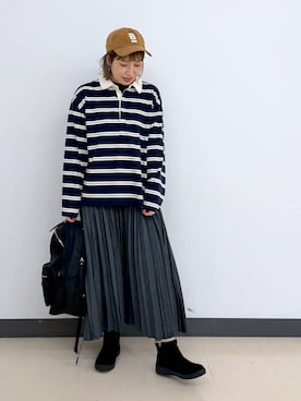 「アイテム（バックパック/リュック）」を使った、kusuko1103さん（レディース・163cm・40代）の冬コーディネート