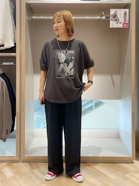 「GLOBAL WORK（グローバルワーク）のUNISEX/ステンレスチェーンネックレス/583411（ネックレス）」を使った、kusuko1103さん（レディース・163cm）の秋コーディネート