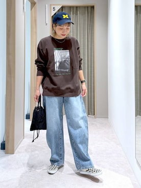 「GLOBAL WORK（グローバルワーク）のアイテム（スウェット）」を使った、kusuko1103さん（レディース・163cm）の冬コーディネート