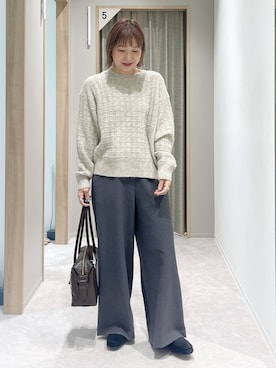 「アイテム（モカシン/デッキシューズ）」を使った、kusuko1103さん（レディース・163cm・40代）の秋コーディネート