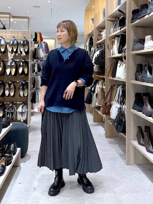 セール】毛玉になりにくいキーネック/579675（ニット/セーター