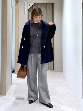 「アイテム（チェスターコート）」を使った、kusuko1103さん（レディース・163cm・40代）の冬コーディネート