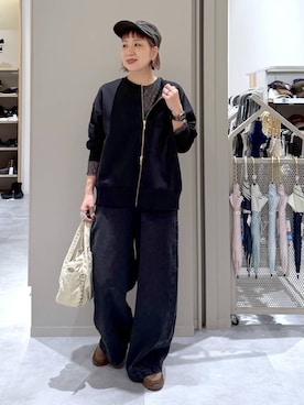 「GLOBAL WORK（グローバルワーク）のUVアソートCAP/26FW/1060229（キャップ、ブラック系）」を使った、kusuko1103さん（レディース・163cm）の秋コーディネート