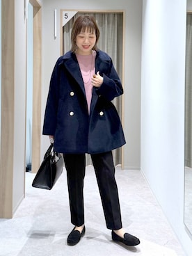 「GLOBAL WORK（グローバルワーク）のあったかウツクシルエットテーパードパンツ/575203（その他パンツ）」を使った、kusuko1103さん（レディース・163cm）の冬コーディネート