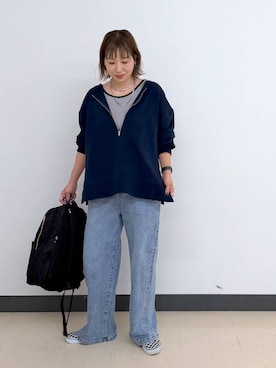 「アイテム（バックパック/リュック）」を使った、kusuko1103さん（レディース・163cm・40代）の冬コーディネート