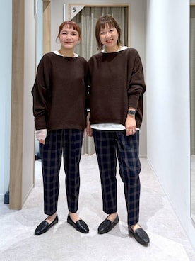 「GLOBAL WORK（グローバルワーク）のあったかウツクシルエットテーパードパンツ/575203（その他パンツ）」を使った、kusuko1103さん（レディース・163cm）の冬コーディネート