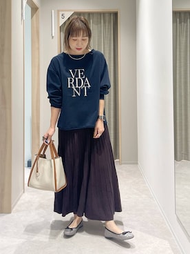 「アイテム（バレエシューズ）」を使った、kusuko1103さん（レディース・163cm・40代）の秋コーディネート