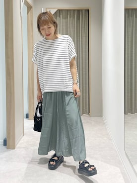 「アイテム（Tシャツ/カットソー）」を使った、kusuko1103さん（レディース・163cm・40代）の夏コーディネート