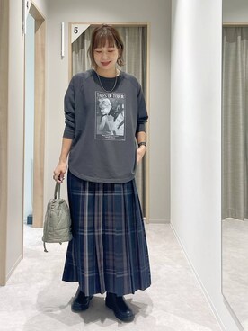 「GLOBAL WORK（グローバルワーク）のUNISEX/ステンレスチェーンネックレス/583411（ネックレス）」を使った、kusuko1103さん（レディース・163cm）の秋コーディネート