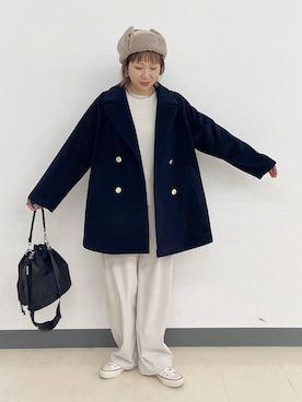 「アイテム（チェスターコート）」を使った、kusuko1103さん（レディース・163cm・40代）の冬コーディネート