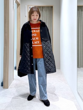 「アイテム（ステンカラーコート）」を使った、kusuko1103さん（レディース・163cm・40代）の冬コーディネート