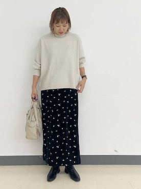 「GLOBAL WORK（グローバルワーク）のふわふわHugmeドルマンプルオーバー/595406（ニット/セーター）」を使った、kusuko1103さん（レディース・163cm）の秋コーディネート