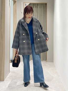 「アイテム（チェスターコート）」を使った、kusuko1103さん（レディース・163cm・40代）の秋コーディネート