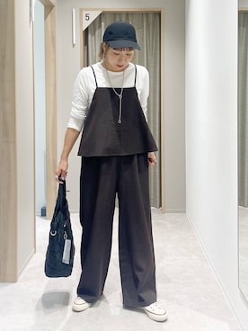 「アイテム（サロペット/オーバーオール）」を使った、kusuko1103さん（レディース・163cm）の夏コーディネート