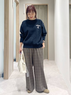 「アイテム（モカシン/デッキシューズ）」を使った、kusuko1103さん（レディース・163cm・40代）の秋コーディネート