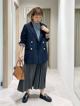 「GLOBAL WORK（グローバルワーク）のアイテム（テーラードジャケット）」を使った、kusuko1103さん（レディース・163cm）の秋コーディネート