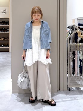 「アイテム（シャツ/ブラウス）」を使った、kusuko1103さん（レディース・163cm・40代）の夏コーディネート