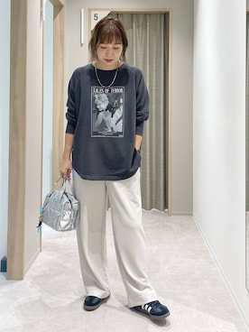 「GLOBAL WORK（グローバルワーク）のUNISEX/ステンレスチェーンネックレス/583411（ネックレス）」を使った、kusuko1103さん（レディース・163cm）の秋コーディネート