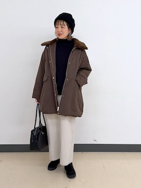 「アイテム（ボストンバッグ）」を使った、kusuko1103さん（レディース・163cm・40代）の冬コーディネート