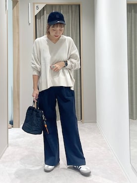 「GLOBAL WORK（グローバルワーク）のアイテム（キャップ）」を使った、kusuko1103さん（レディース・163cm）の秋コーディネート