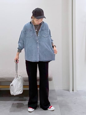 「GLOBAL WORK（グローバルワーク）のアイテム（キャップ）」を使った、kusuko1103さん（レディース・163cm）の秋コーディネート