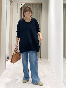 「アイテム（モカシン/デッキシューズ）」を使った、kusuko1103さん（レディース・163cm）の秋コーディネート