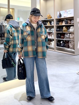 「GLOBAL WORK（グローバルワーク）のチュールフロッキー2WAYプルオーバー/1046122（Tシャツ/カットソー、ベージュ系）」を使った、kusuko1103さん（レディース・163cm）の秋コーディネート