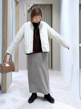 「アイテム（ボストンバッグ）」を使った、kusuko1103さん（レディース・163cm・40代）の冬コーディネート