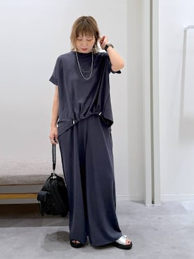 「GLOBAL WORK（グローバルワーク）のステンレス二連ロングネックレス/321096（ネックレス、シルバー系）」を使った、kusuko1103さん（レディース・163cm）の夏コーディネート