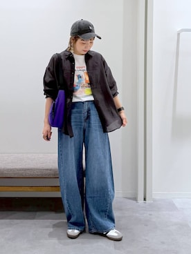 「アイテム（ショルダーバッグ、パープル系）」を使った、kusuko1103さん（レディース・163cm）の春コーディネート