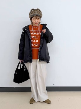 「アイテム（モカシン/デッキシューズ）」を使った、kusuko1103さん（レディース・163cm・40代）の冬コーディネート