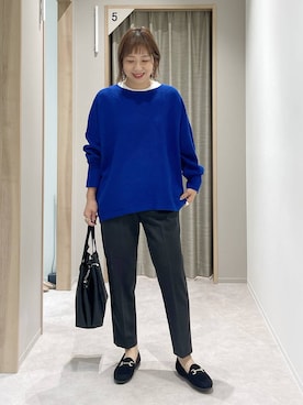 「GLOBAL WORK（グローバルワーク）のふわふわHugmeドルマンプルオーバー/595406（ニット/セーター）」を使った、kusuko1103さん（レディース・163cm）の秋コーディネート