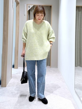 「アイテム（モカシン/デッキシューズ）」を使った、kusuko1103さん（レディース・163cm・40代）の冬コーディネート