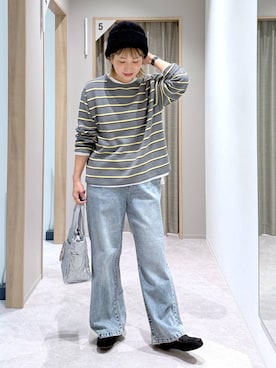 「アイテム（モカシン/デッキシューズ）」を使った、kusuko1103さん（レディース・163cm）の冬コーディネート