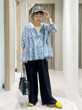 「GLOBAL WORK（グローバルワーク）のアイテム（帽子）」を使った、kusuko1103さん（レディース・163cm）の夏コーディネート