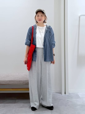 「GLOBAL WORK（グローバルワーク）のアイテム（パンツ）」を使った、kusuko1103さん（レディース・163cm）の夏コーディネート