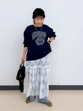「アイテム（モカシン/デッキシューズ）」を使った、kusuko1103さん（レディース・163cm・40代）の冬コーディネート