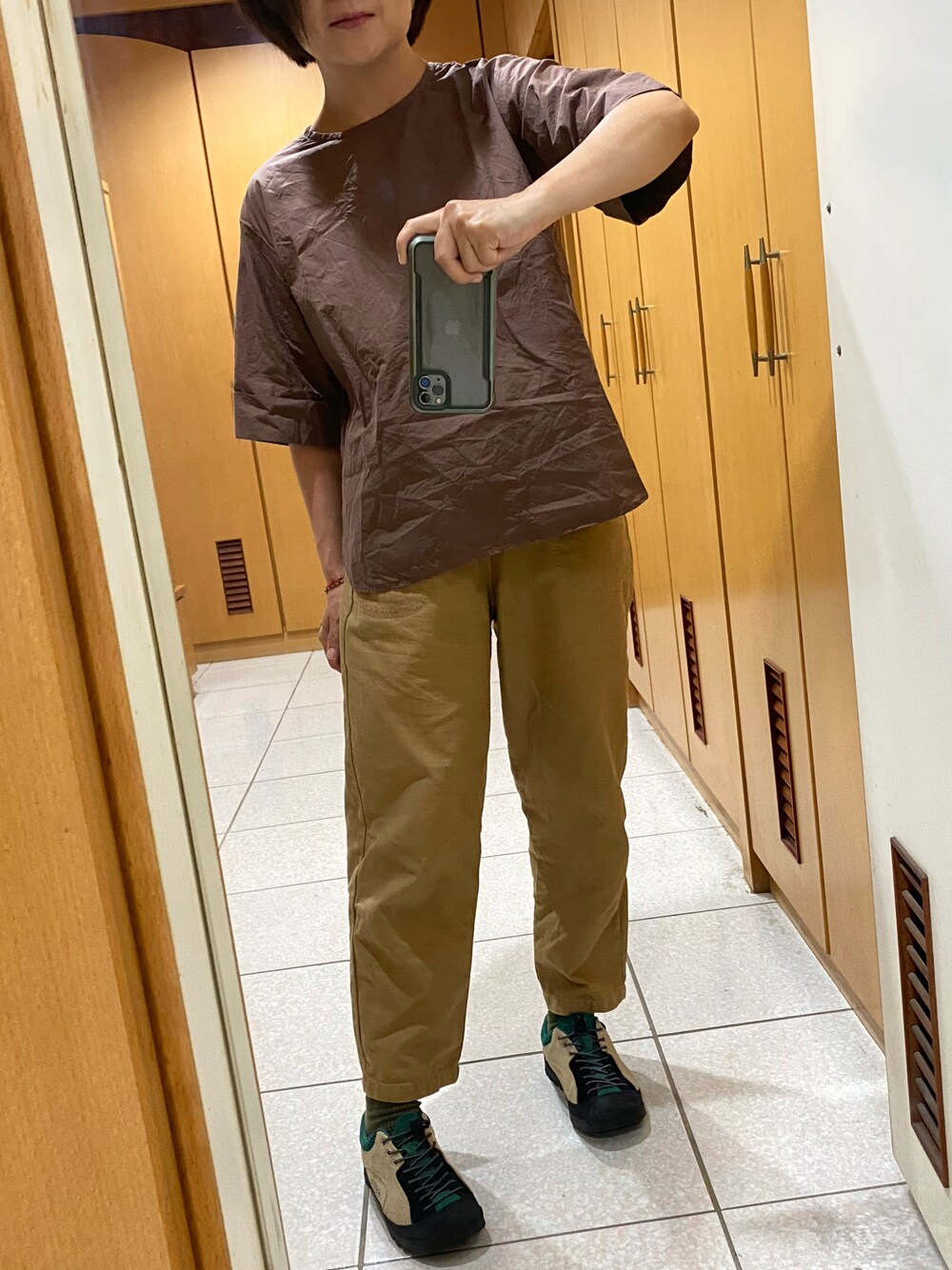 「KEENのアイテム（シューズ、グリーン系）」を使った、yukichen3388さん（レディース・155cm）の夏コーディネートの1枚目の写真