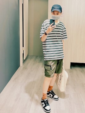 「LMCのアイテム（帽子）」を使った、alisonweiさん（メンズ・165cm）の春コーディネート